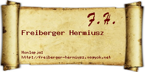 Freiberger Hermiusz névjegykártya